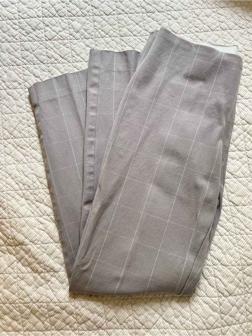 Gray Windowpane Dress Pants